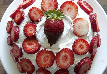 Chocolate Strawberry Angel Food Cake