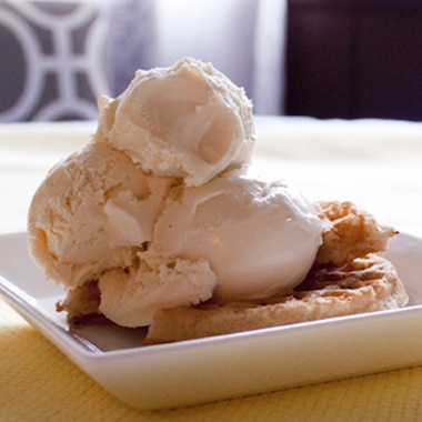 ice cream on waffle ice cream on waffle