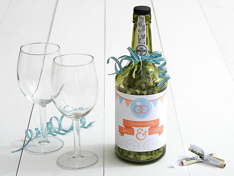 Creative Ways to Gift Cash for a Wedding | Upcycled Wine Bottle