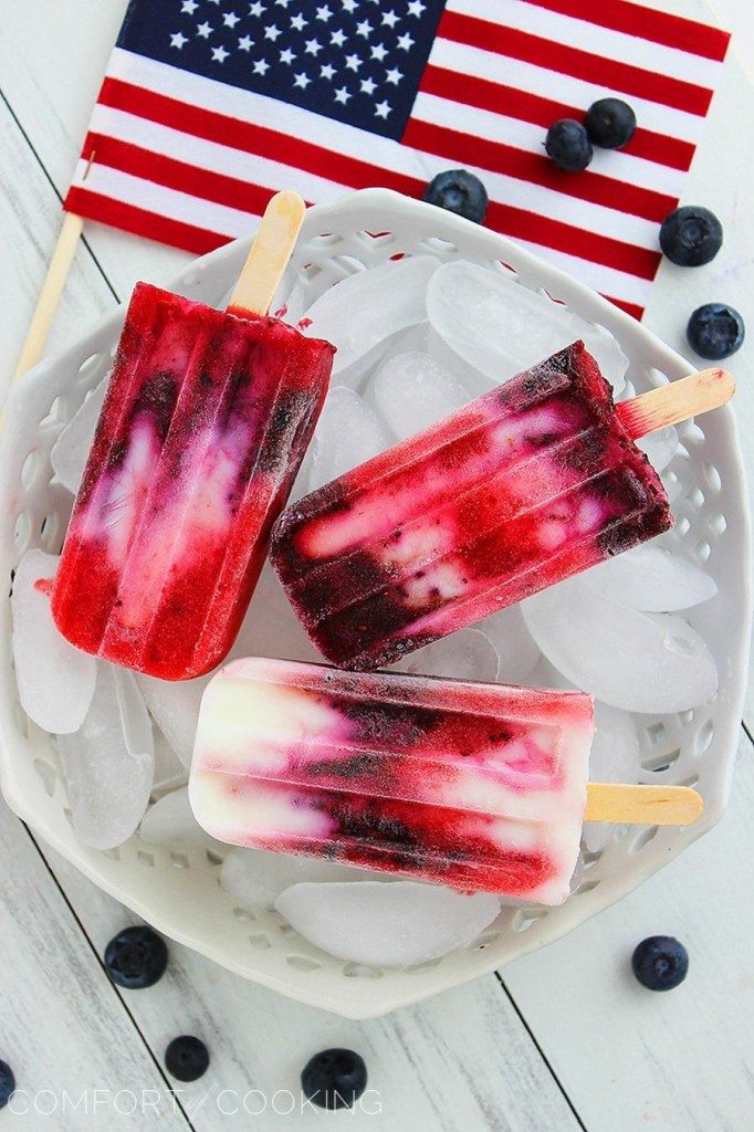 Firecracker Berry Frozen Yogurt Pops