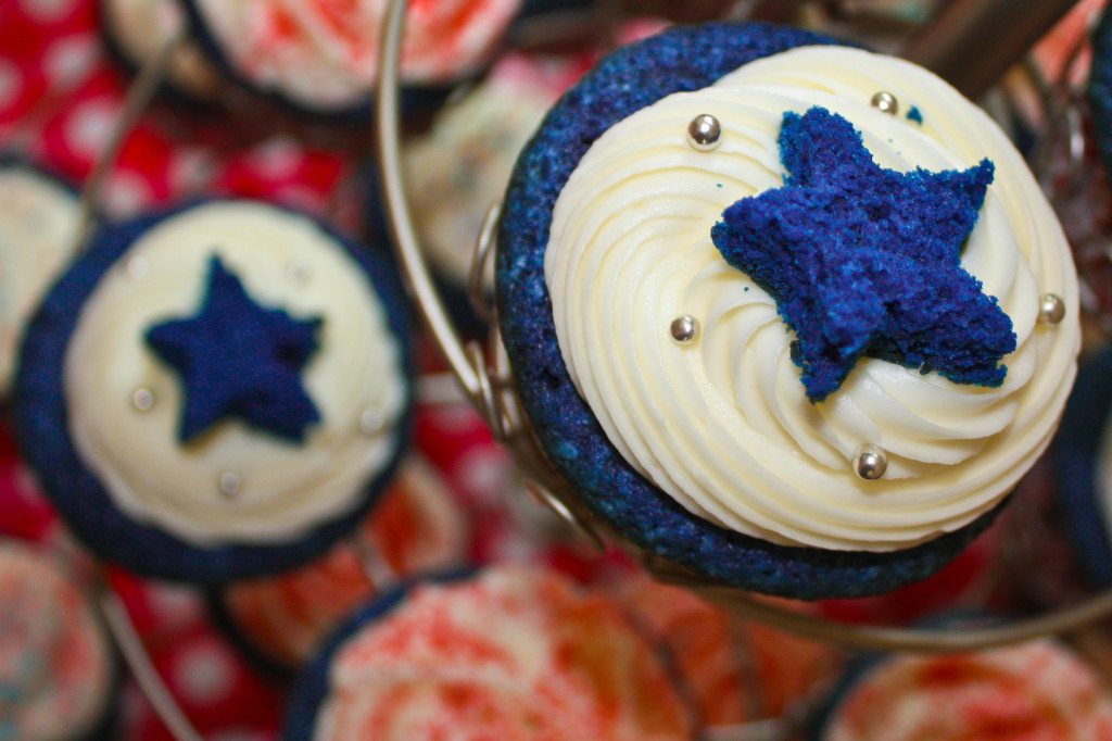 Red, White and Blue Velvet Cupcakes