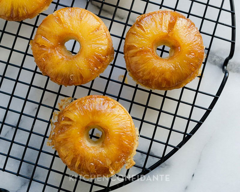 pineapple upside down cake doughnuts
