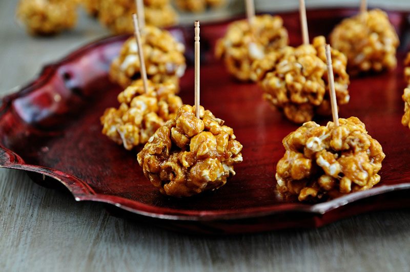 Treats on a Stick Caramel Popcorn Balls