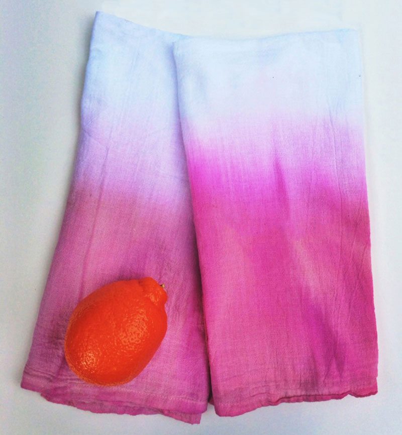 beet dyed towels