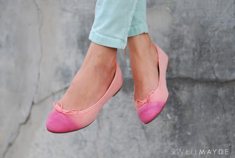 dip dye ballet flats