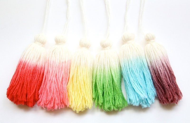 dip dye wool tassels