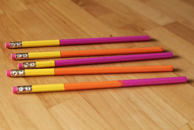 dip dyed pencils