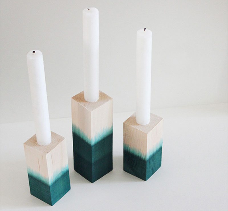 diy dip dyed candlesticks