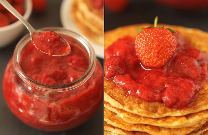 Honey Sweetened Strawberry-sauce