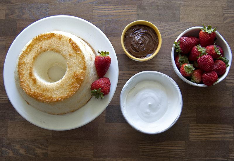 Chocolate Strawberry Angel Food Cake