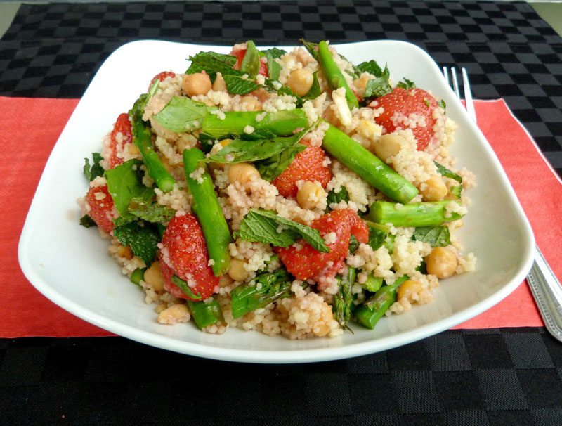 Roasted Strawberry, Chickpea and Asparagus Couscous