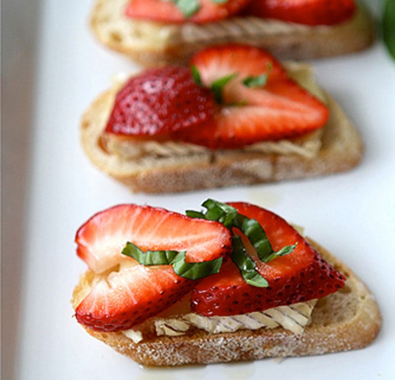 Strawberry and Basil Crostini