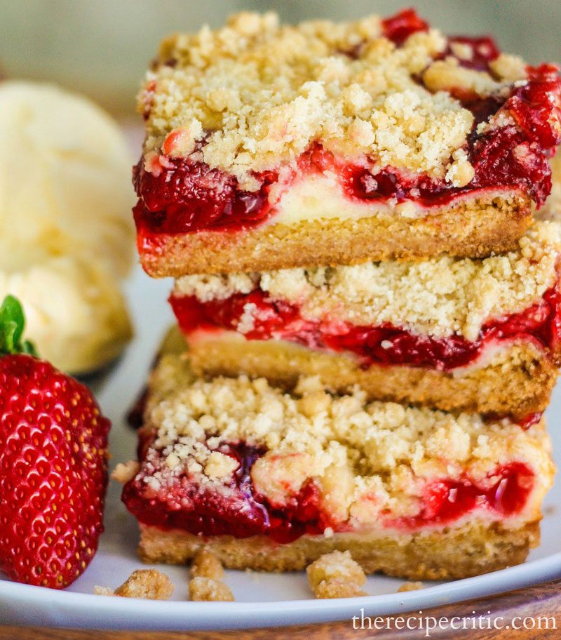 Strawberry Pie Sour Cream Crumb Bars