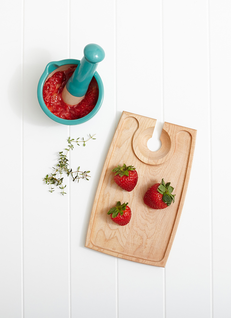 Muddled Strawberry & Thyme Ice Cubes