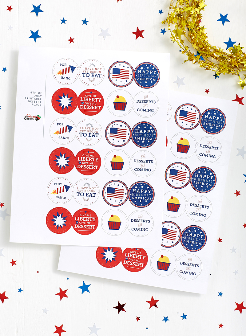 DIY th of July Free Food Flag Printables