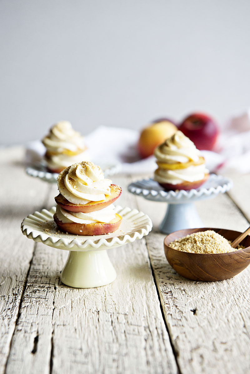 No Bake Cheesecake Stack with Grilled Peaches