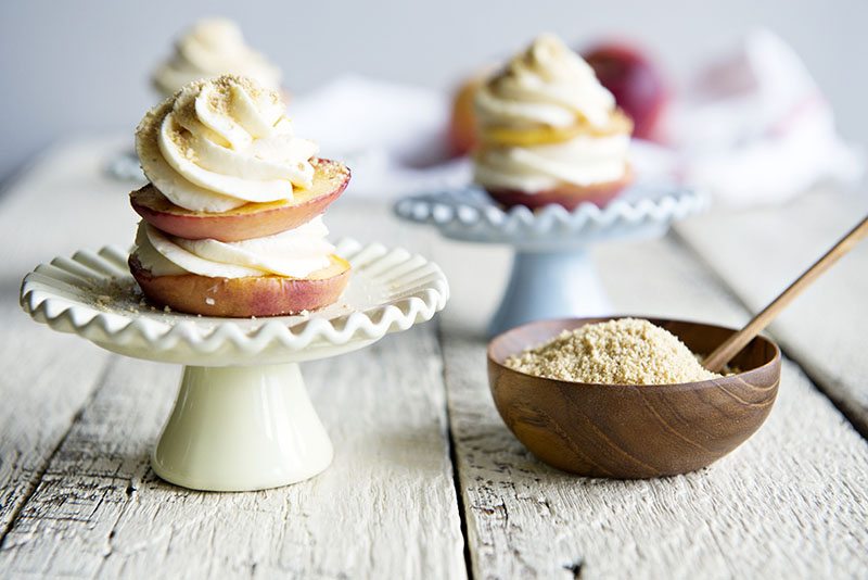 No Bake Cheesecake Stack with Grilled Peaches