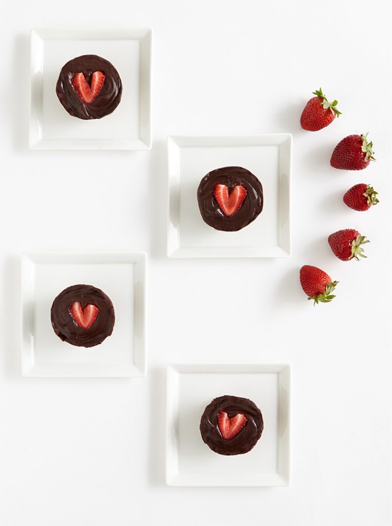 No-Bake Chocolate Strawberry Tart gold fork bite taken out