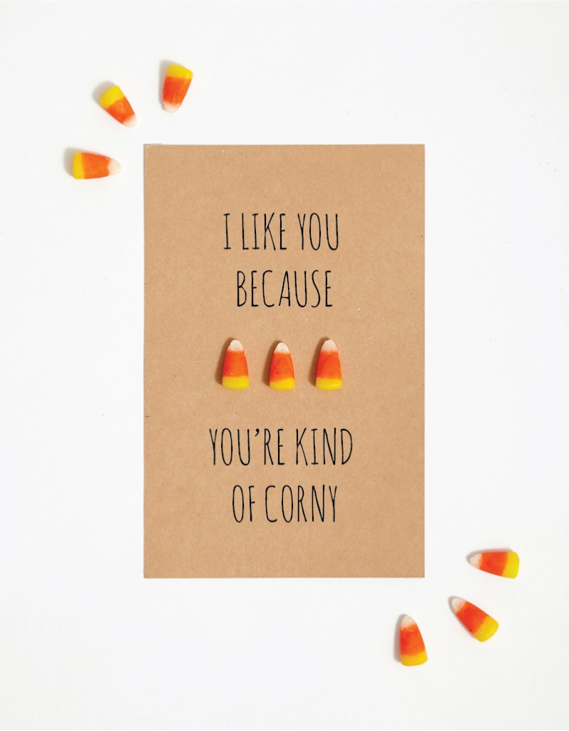 DIY: Hilarious candy corn Halloween Card