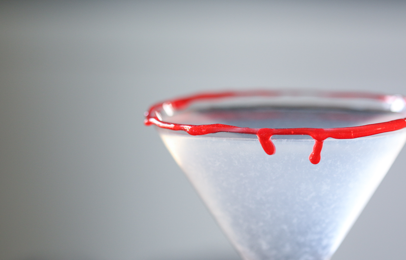 Blood rimmed Halloween cocktail glass