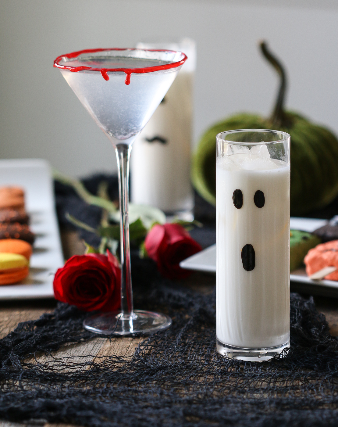 Halloween cocktails and roses