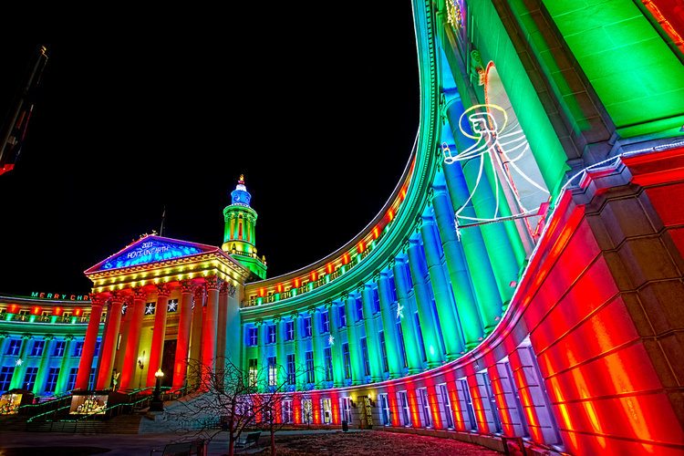 Denver County Building Christmas Lights