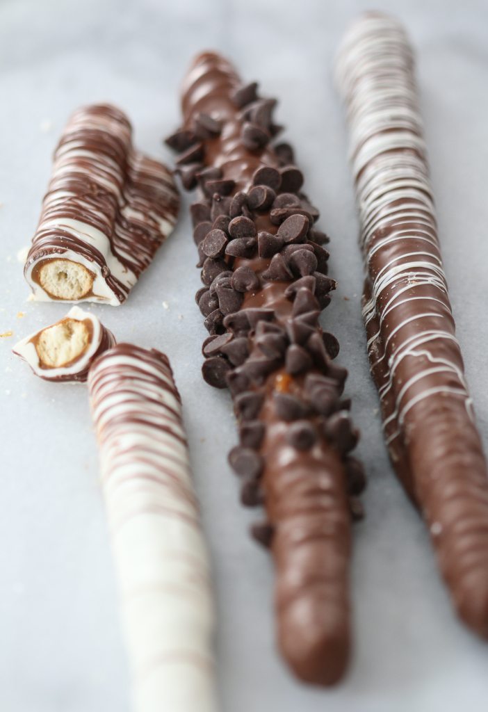 chocolate covered pretzel sticks