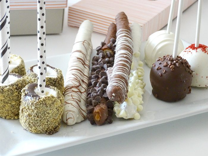 Cake pops smores chocolate covered pretzel sticks