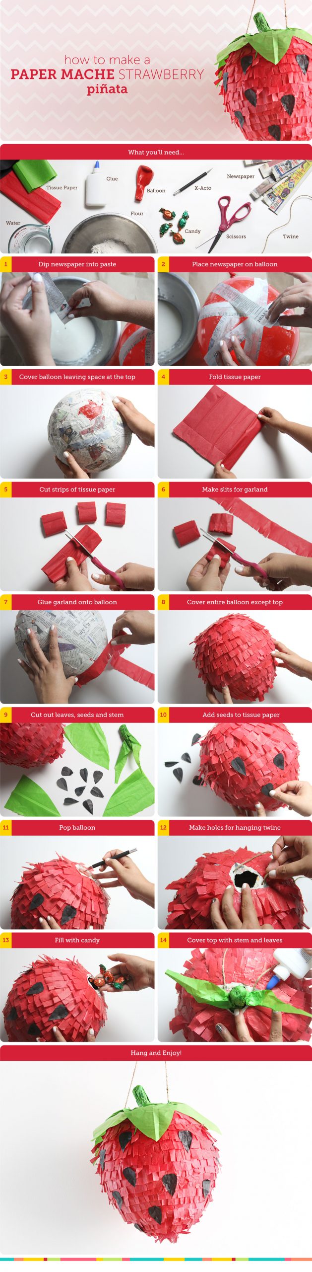 Pinata Strawberry Paper Mache V3 1