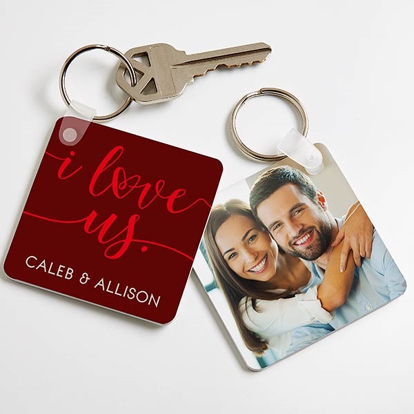 personalized i love us keychain