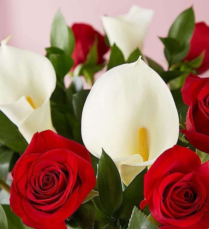 roses and calla lilies