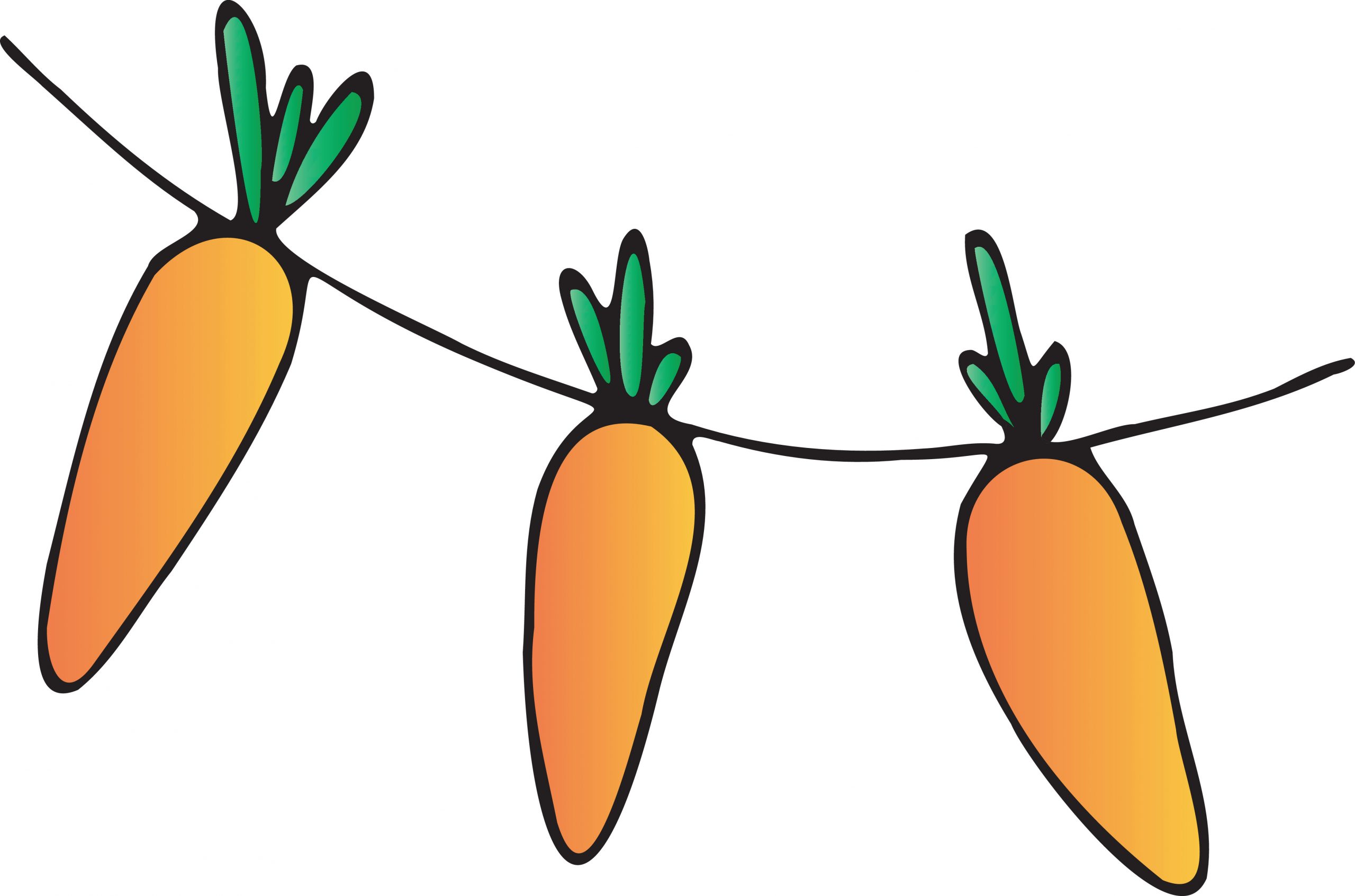 Color Easter illustration. Garland of carrot easter carrot garland