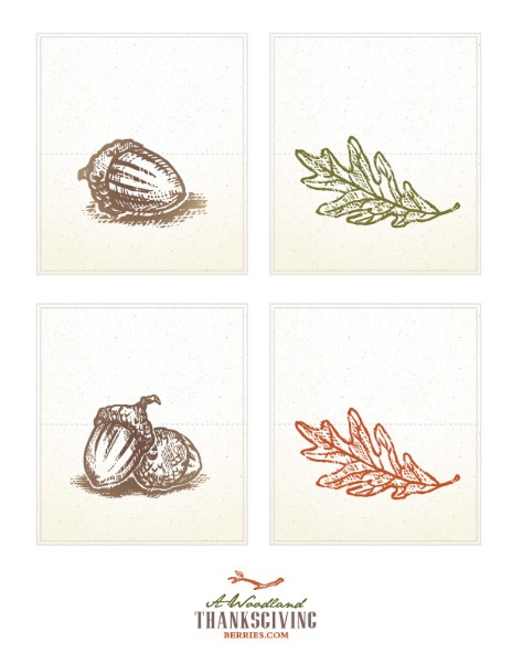 Thanksgiving Printable Name Cards