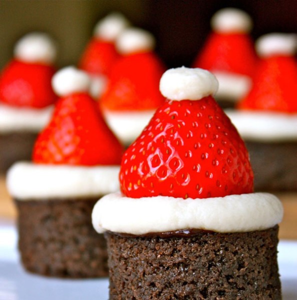 santa hat brownies blog