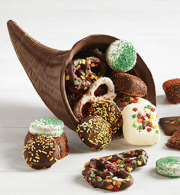 thanksgiving host gifts chocolate cornucopia